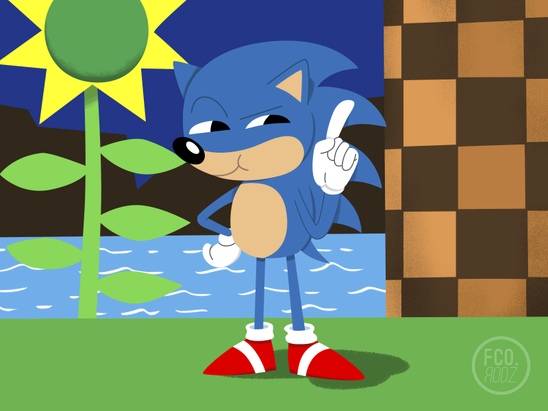 El Sonic 2d animation gif illustration loop motiongraphics photoshop