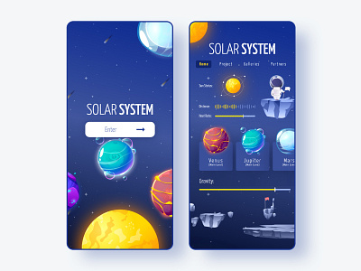 SolarSystem app design design app planets space spacedchallenge spaceman spaceship ui uiux universe user experience user interaction user interface ux