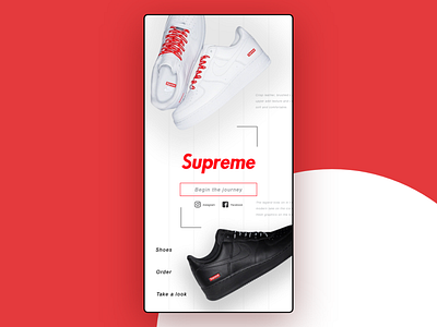 Air Force x Supreme Daily Ui design minimal ui user experience user interaction user interface ux web