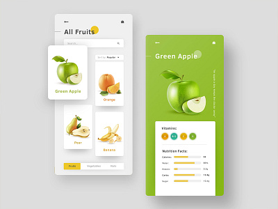 Frutty App fruit fruits health health app health care mobile app mobile design mobile ui ui ux design ui design user experience user interaction user interface