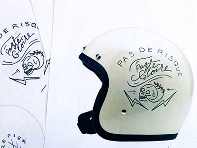Bonanza Painting biltwell illustration lettering moto motorcycle helmets skulls
