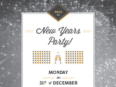 New Years Invite black gold illustration invite new photography print typography years