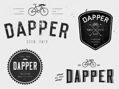 Dapper bicycle black icons identity logo moonshiner type typography vincent white