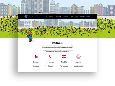 Homepage Design for Dell's Open Source Initiative clean code community design development github home illustration open open source source web
