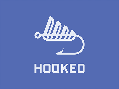 Hooked fishing hook logo