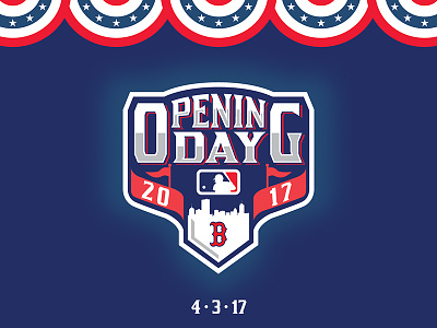 Opening Day baseball boston flag logo opening day red sox