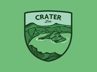 Crater Lake badge camping crater lake green lake outdoors
