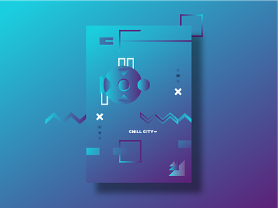 Chill City abstract gradient poster shapes vibrant