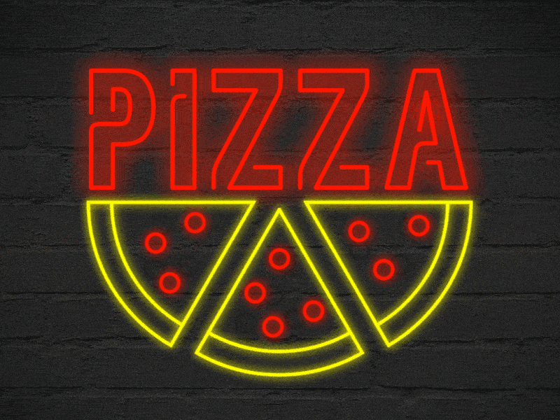 National Pizza Day blink flash gif light up sign neon neon sign piza pizza day sign