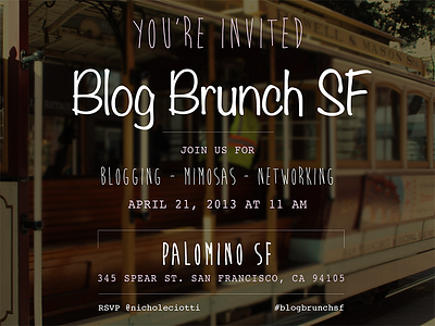 Blog Brunch SF Invite blog blogger blogging brunch flyer invite san francisco sf