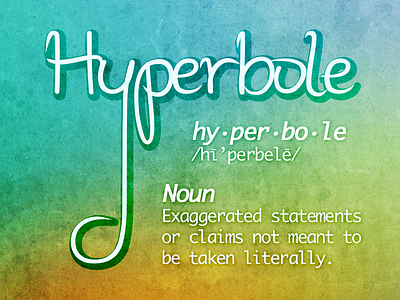 Word Play - Hyperbole font playoff rebound type typography vocabulary words