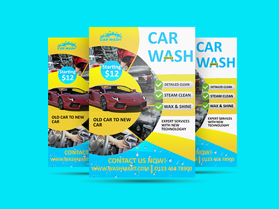 Flyer Design car car wash car wash flyer design flyer flyer design graphic design illustration water