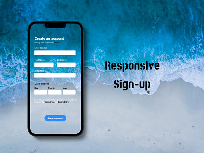 Responsive Sign up app app design design graphic design logo ui