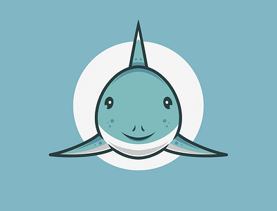 Cute Baby Blue Shark animal baby beauty blue cute design draw graphic design icon illustration logo ocean shark