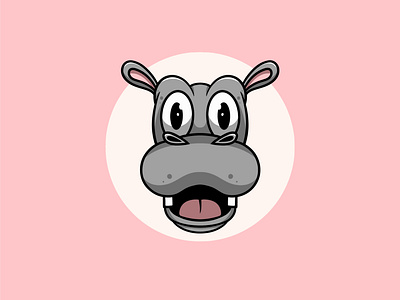 I am cutest hippo animal cute design graphic design hippo icon illustration kawaii logo mamals nature wild