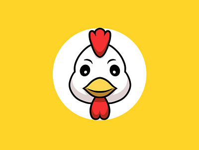 I am Cute Chicken animal branding chicken cute cuteface design funny graphic design icon illustration kawaii logo smile