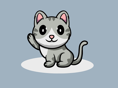 Cute Cat Smiling animal branding cute design graphic design icon illustration kawaii logo ui