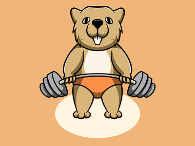 Cute otter workout animal branding cute design free design graphic design icon illustration kawaii landing page icon logo ui