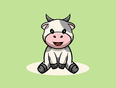 Cute Cow Smiling animal branding calm cute graphic design icon illustration kawaii nft marketing ui