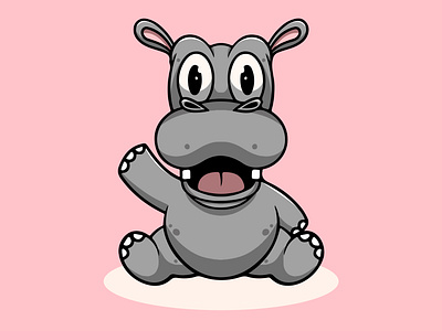 Cute Hippo Smiling