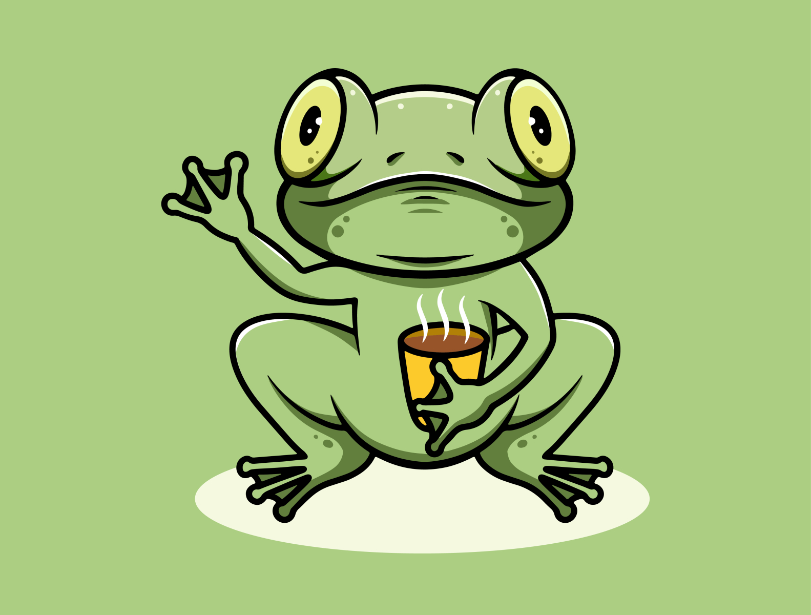 Cute Frog Drinking Hot Chocolate by Cubbone on Dribbble