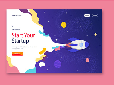 Startup landing page branding graphic design illustration logo ui ux vector