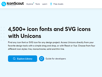 4,500+ icon fonts and SVG icons with Unicons
