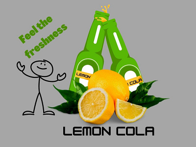 Lemon Cola Logo branding canva design graphic design logo