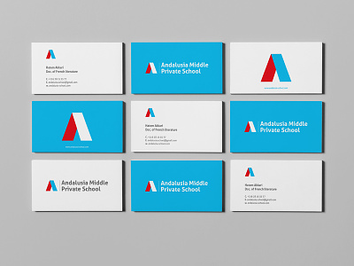 Andalusia Mid Private School business cards logo minimalism print