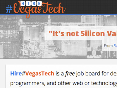 Sample UI from HireVegasTech.com css html interface job board screenshot site ui user interface vegas vegastech web design website