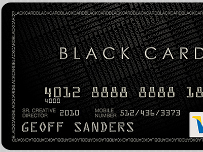 Business Card Design - "Visa Black Card" business card card credit card graphic design marketing photoshop print printing spot uv