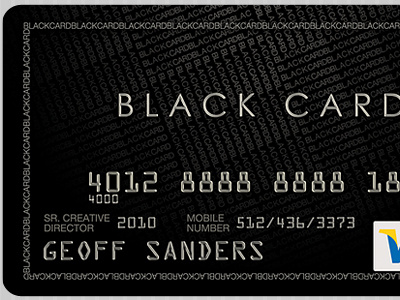 Business Card Design - "Visa Black Card" by Geoff Sanders - Dribbble