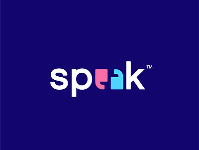 Speak chat clever creative design logo minimal quote simple speak talk word wordmark