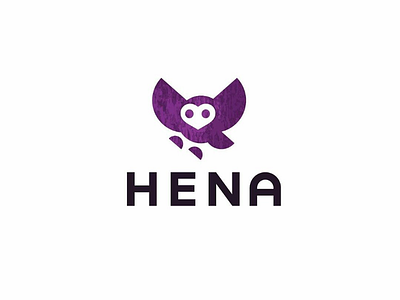 Hena bird fly logo minimal owl simple