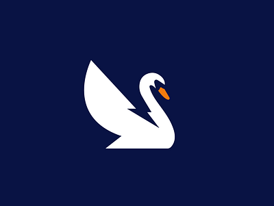 electric swan animal bird clever creative design electric logo minimal negativespace simple swan