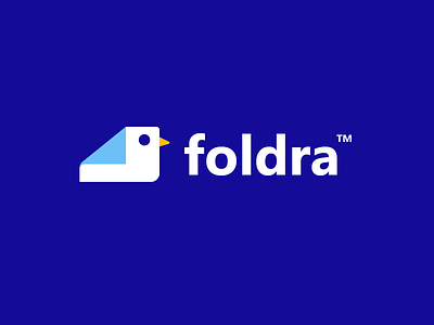 Foldra app bird design document file files icon logo logodesign logomark logotype management minimal paper simple