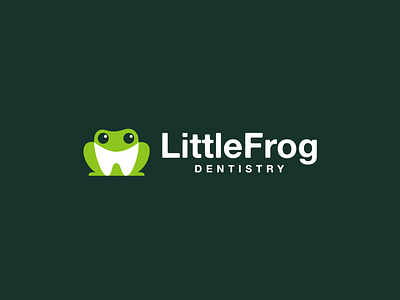little frog dentistry animal clever creative cute dental dentist dentistry design frog logo minimal simple