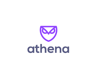 athena approved design animal bird clever creative design logo minimal owl protect protection security shield simple