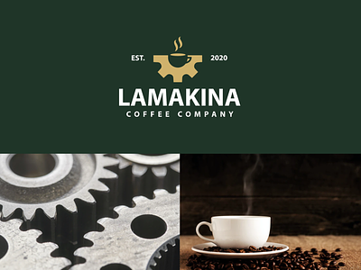 lamakina coffee clever coffe coffee bean coffeeshop creative cup design logo machine minimal negativespace simple