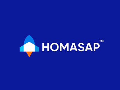 HOMASAP brokerage clever creative design fast fly home house houses logo minimal realestate rocket simple sky speed