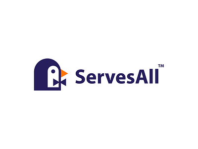 ServesAll animal bird bowtie clever creative design logo minimal penguin service service app simple tie waiter