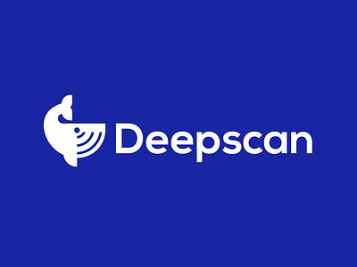 Deepscan animal clever creative design logo minimal ocean scan scanner simple waves whale