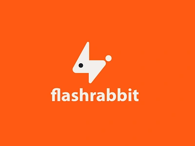 flashrabbit animal bolt clever creative design electric electricity fast flash logo minimal rabbit simple speed thunder