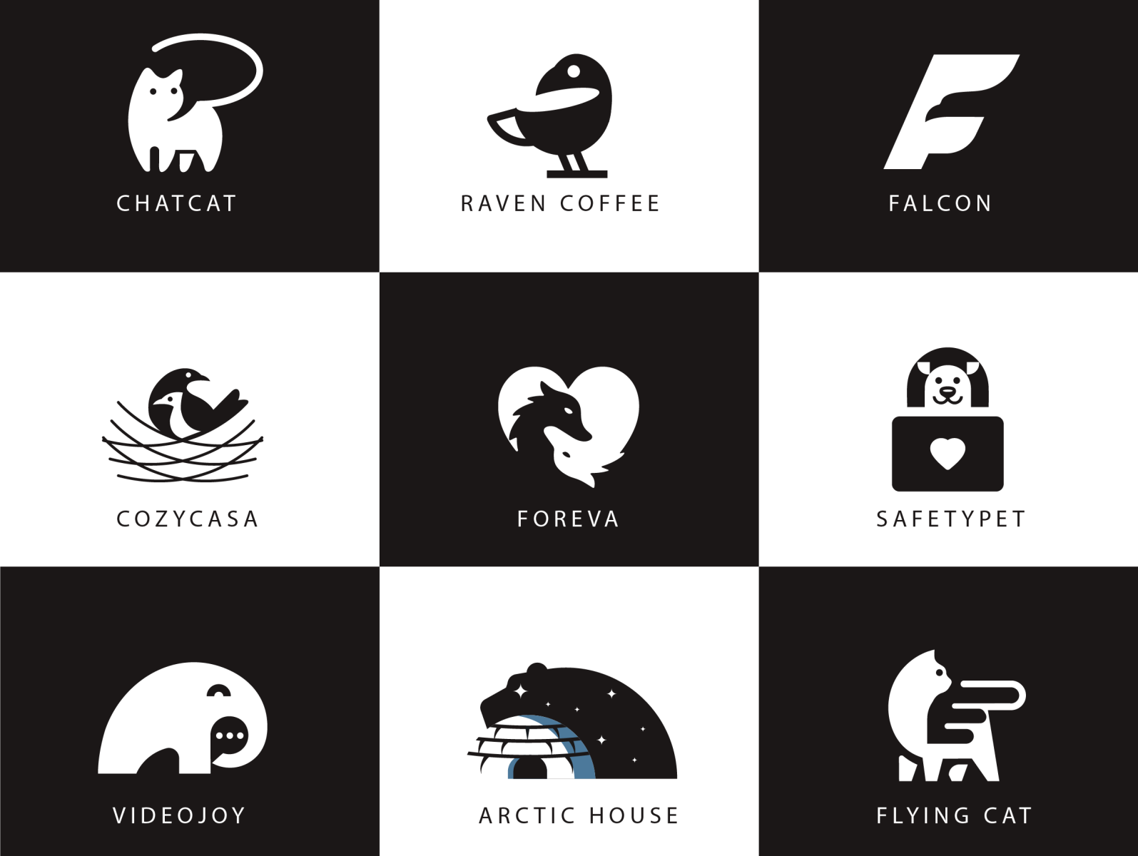 positive and negative space logos