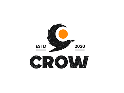 C + Crow animal bird c logo clever creative crow design logo minimal monogram raven simple texture vintage