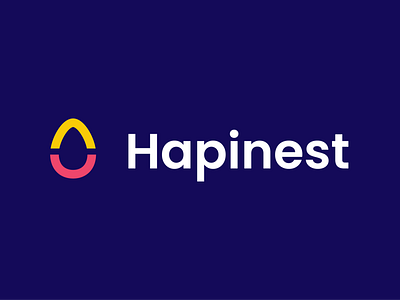 hapinest clever creative cute design egg face happy logo minimal modern nest real estate simple smile tech