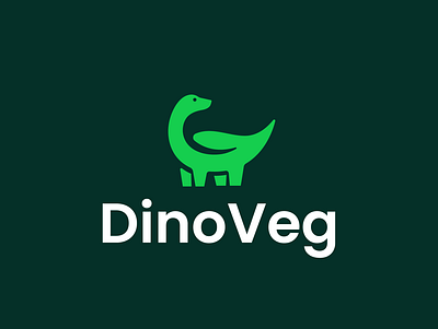 dinoveg animal clever creative design dinosaur food green health healthy leaf logo minimal organic simple