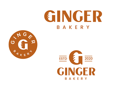 ginger bakery bakery bakery logo baking bread cake chef clever cookie creative design food logo minimal pattern restaurant simple