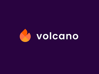 volcano abstract clever creative design fire flame logo minimal pixel simple tech technical techno volcano