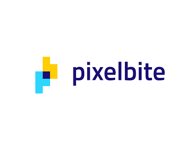 pixelbite clever creative design logo minimal modern monogram pixel simple tech technology